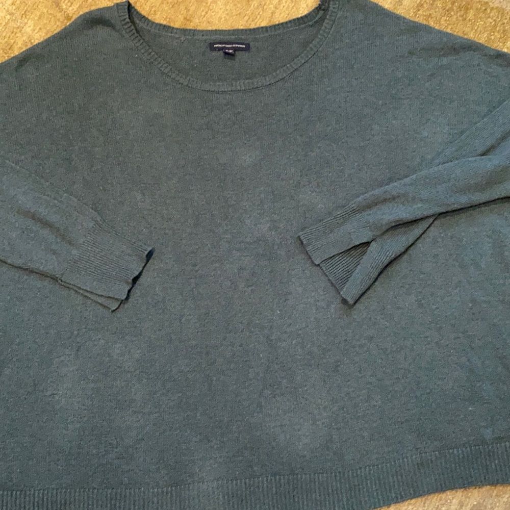 ~American Eagle Outfitters~ Green Cotton Blend Crewneck Sweater